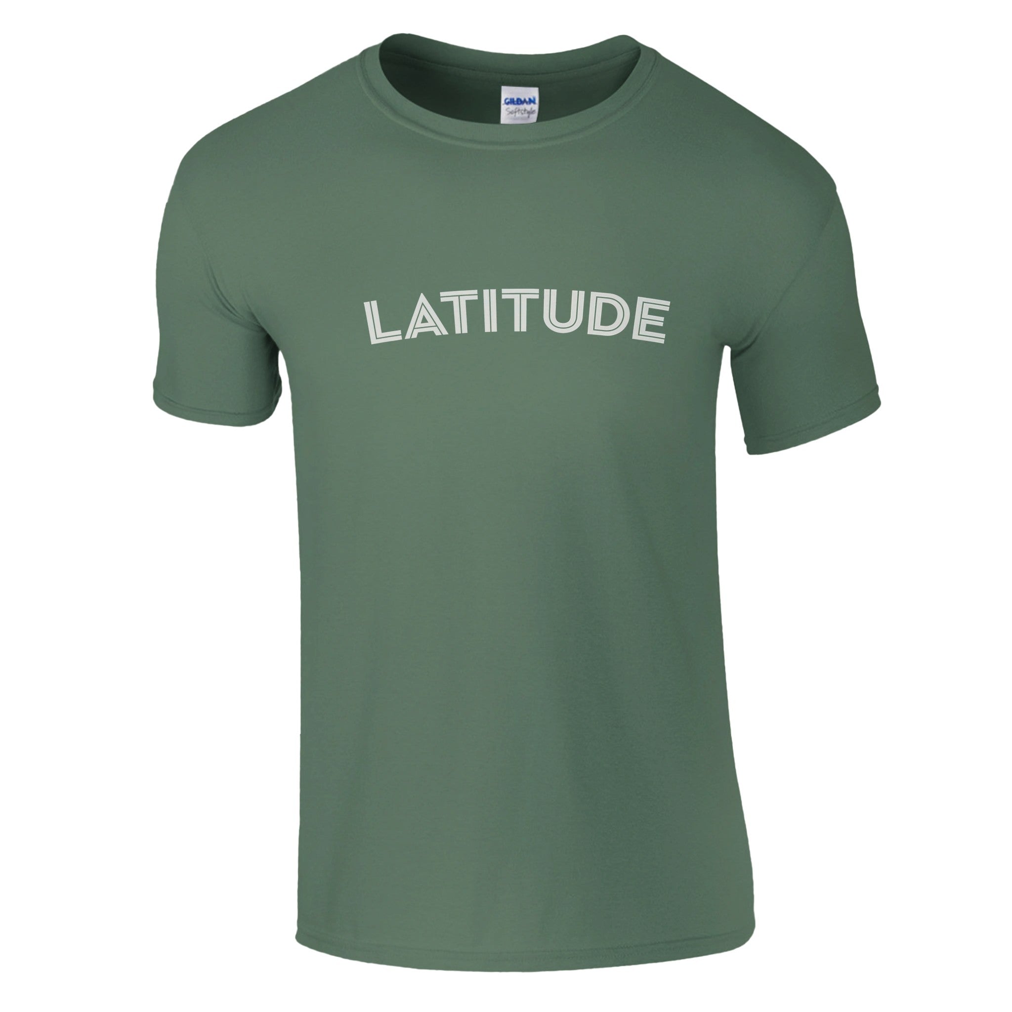The Latitude 2024 Line Up Green T-Shirt from Latitude Festival Store features LATITUDE in bold white across the chest, made from soft preshrunk ringspun cotton with a seamless double-needle collar for comfort.