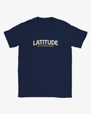 The Latitude Kids 2026 Line-Up Navy T-Shirt from the Latitude Festival Store is crafted from heavyweight fabric and showcases the word "LATITUDE" in bold white letters, with "twentieth edition" in smaller white text centered below on the chest. This made-to-order tee is pre-shrunk to ensure a perfect, lasting fit.