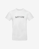 The Latitude Event T-Shirt White by 2025 features LATITUDE in bold black and white block letters across the chest.