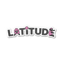 Latitude Magnet by Latitude Festival Store: Features LATITUDE in bold black letters, with playful pink cartoon sheep in L, A, and E. The I is dotted with a small pink cloud for added cuteness.