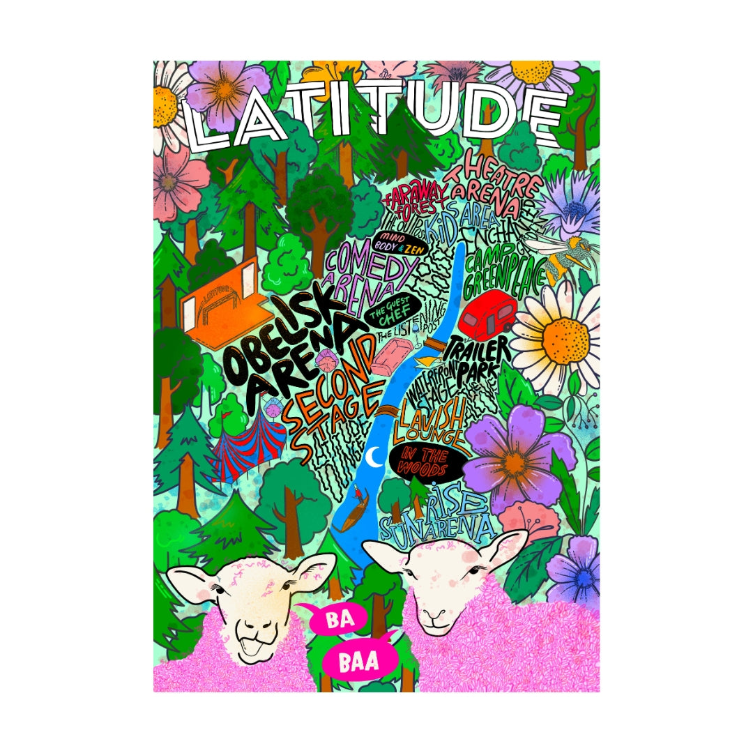 Latitude Sheep Forest Poster by Jess Wilson