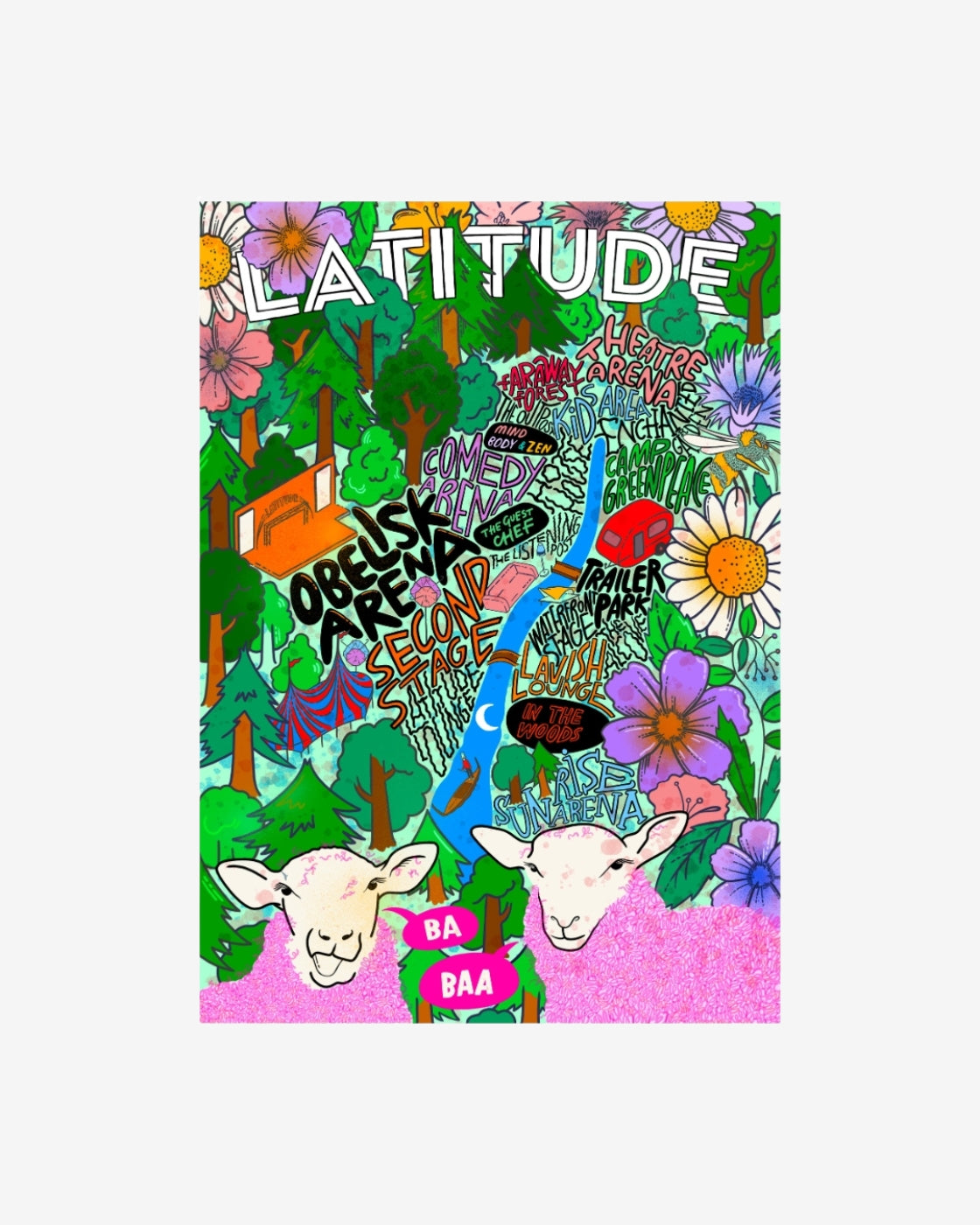Latitude Sheep Forest Poster by Jess Wilson