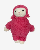 Introducing the Latitude 2026 Standing Plush by Latitude Festival 2026—a charming sheep-shaped plush toy with bright pink, fluffy fur and a contrasting white face, paws, and feet. Standing upright against a plain white background, this delightful festival keepsake features small black eyes and a simple pink stitched mouth.